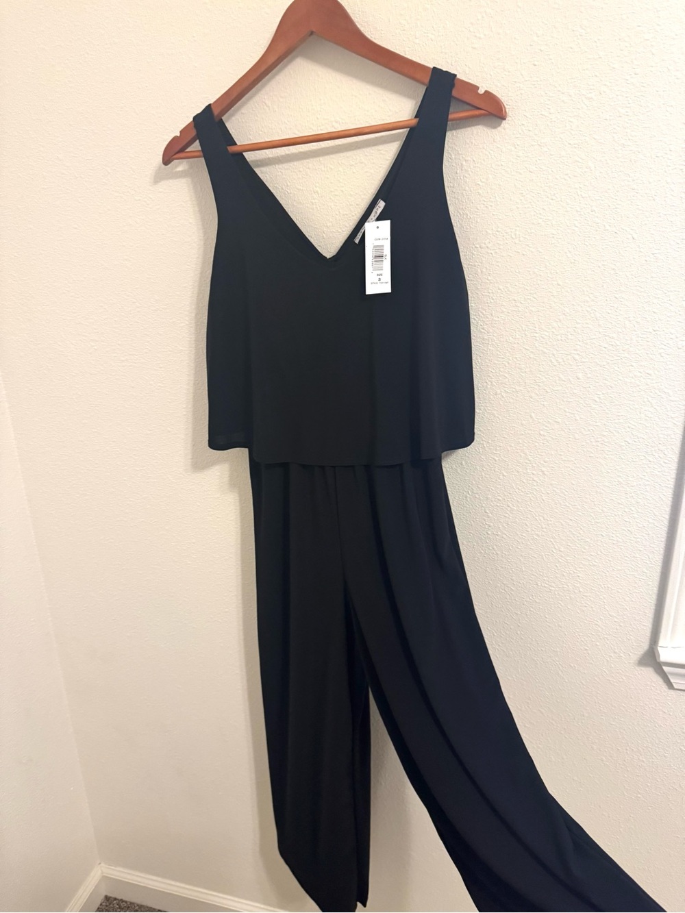 Annalee + Hope Black Overlay Wide Leg Jumpsuit NWT Size Small